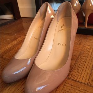 Christian Louboutin classic and beautiful nude heels with brand new red sole.